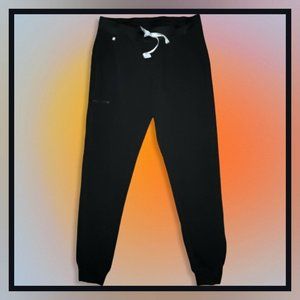 FIGS Technical Collection Women's Large Tall Black Jogger Scrub Bottoms Pants